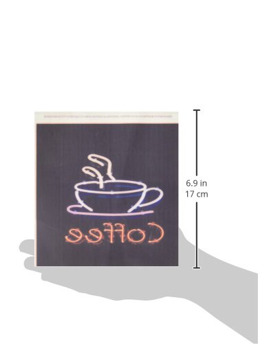 3dRose ht_100368_2 Neon Coffee Sign-Iron on Heat Transfer for Material, 6 by 6-Inch, White