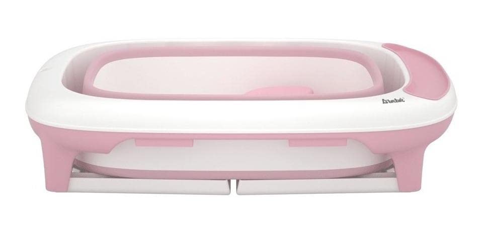 D´BEBÉ - Bañera Bubbles - Bañera Antideslizante Plegable - Bañera con 2 niveles de llenado - Para Bebés Recién Nacidos hasta los 6 Años de Edad - Color Rosa