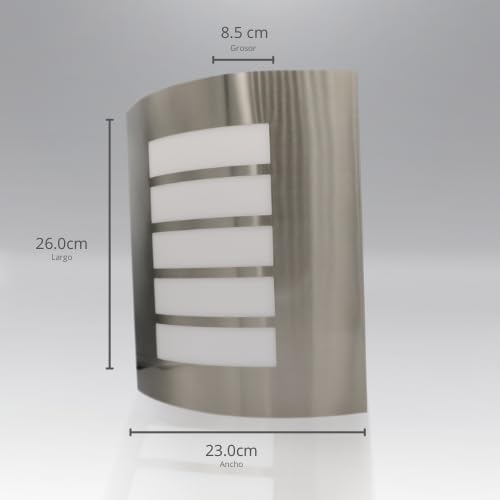Artlite Luminaria de Pared Pantalla con Rejilla ADE-005, IP54 Resistente al Agua y Polvo, con base E26