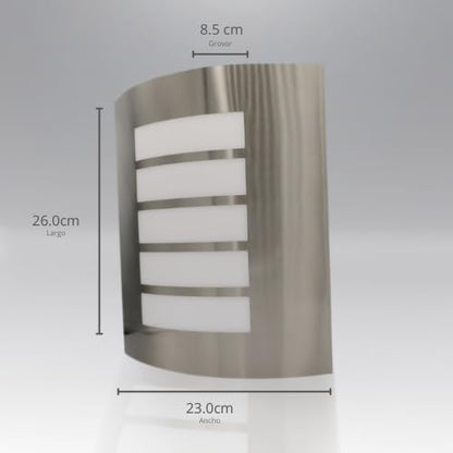 Artlite Luminaria de Pared Pantalla con Rejilla ADE-005, IP54 Resistente al Agua y Polvo, con base E26