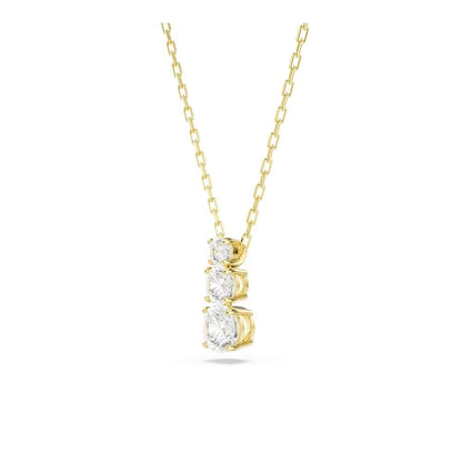 Swarovski Colgante Stilla Attract, Talla redonda, Blanco, Baño tono oro