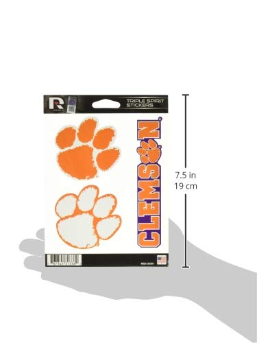 Rico NCAA Triple Spirit Stickersncaa Pegatinas de Triple espiritu, Rojo, Blanco, Negro, 3 Pegatinas de Equipo