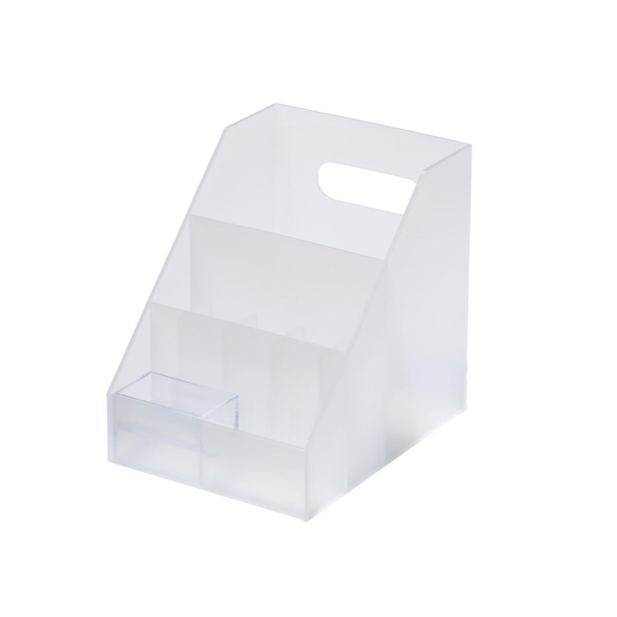 Like-It MX-9208 Desk/Cosmetic Organizer Mini with 3 Deviders and a Small Clear Tray, White