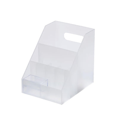 Like-It MX-9208 Desk/Cosmetic Organizer Mini with 3 Deviders and a Small Clear Tray, White