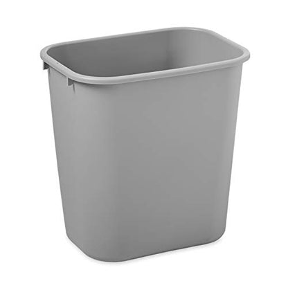 Rubbermaid Commercial Products - Papelera de basura (7 galones/28 cuartos de galón, gris, plástico, para recámara/baño/oficina, se adapta debajo del computadora/fregadero/gabinete, paquete de 12