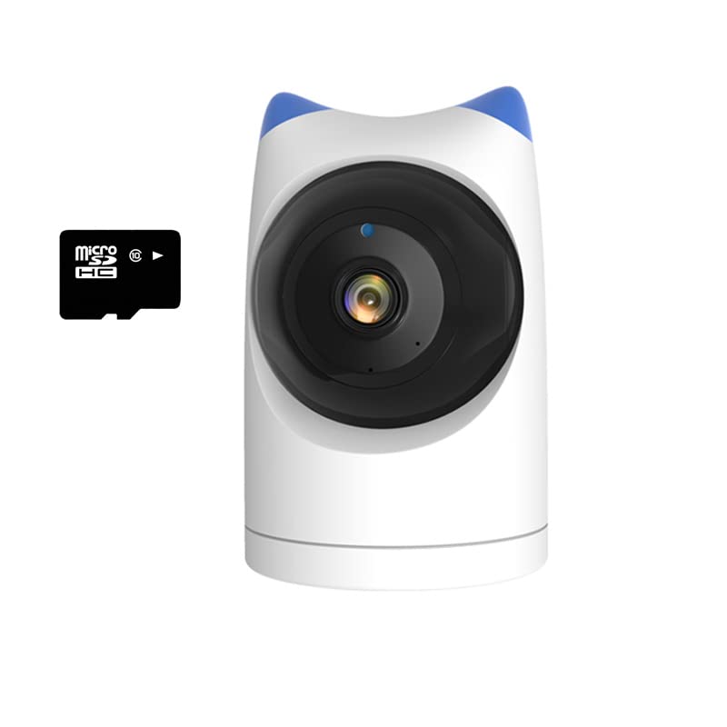 Omibum Cámara WiFi de 2MP Seguridad Cámara de Vigilancia Interior, Audio Bidireccional, Control Remoto, Detección de Movimiento, Visión Nocturna (Azul-64G)