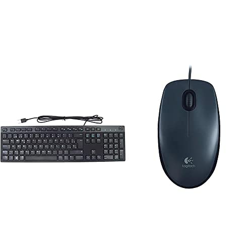 Dell 8NYJV Teclado, Español, KB216, Color Negro + Logitech - M90 - Mouse para Computadora - Negro