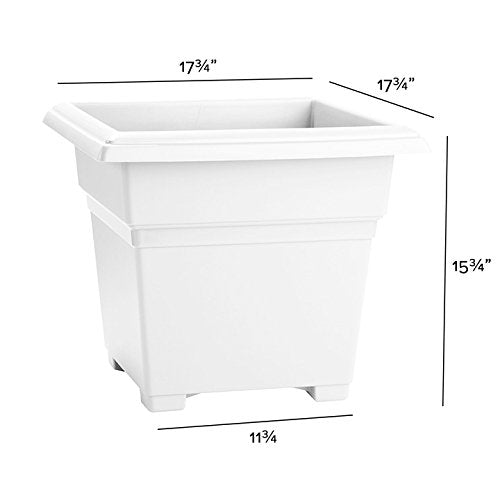 Countryside Square Tub Planter, White, 18-Inch