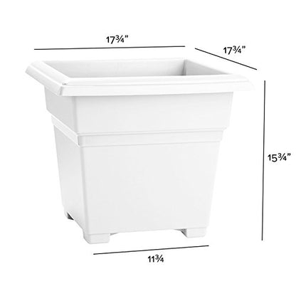 Countryside Square Tub Planter, White, 18-Inch