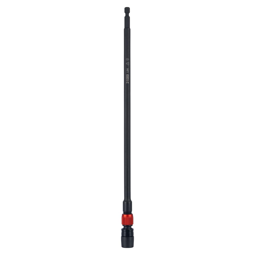 Klein Tools Extensión de Impacto de Doble Bloqueo 31089 | 12 pulgadas, vástago hexagonal 1/4 pulgadas, liberación rápida, bloqueo giratorio, para espacios reducidos