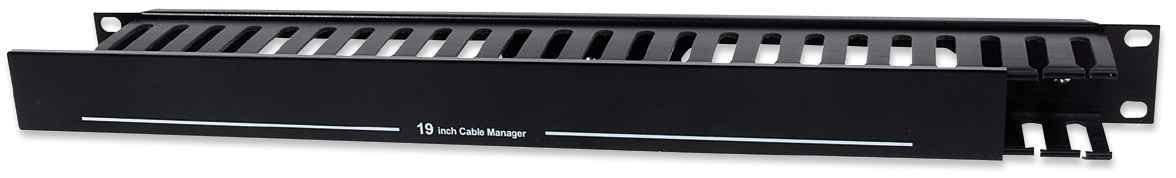 Organizador de Cables Rack 19 Pulgadas 1U, Panel Horizontal para Gestión de Cableado, Cable Management para Gabinete y Servidor, Soporte para Red y Patch Panel Intellinet 169950
