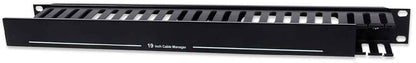 Organizador de Cables Rack 19 Pulgadas 1U, Panel Horizontal para Gestión de Cableado, Cable Management para Gabinete y Servidor, Soporte para Red y Patch Panel Intellinet 169950