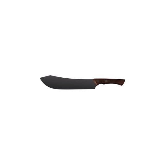 TRAMONTINA - Cuchillo para Carne Churrasco Black, con Lámina de Acero Inoxidable Oscurecido, Mango de Madera y Remaches de Acero Inoxidable, Cubierto para Cortes Grandes, Punta Curva, Tamaño de 10"