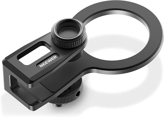 NEEWER Soporte SSD con Zapata Fría Desmontable para SSD 0,3"-0,6"/8-16mm Grosor, Compatible con MagSafe iPhone 16 15 Samsung T9 T7 T5 para SanDisk para Lexar Compatible con SmallRig Cage, PA085