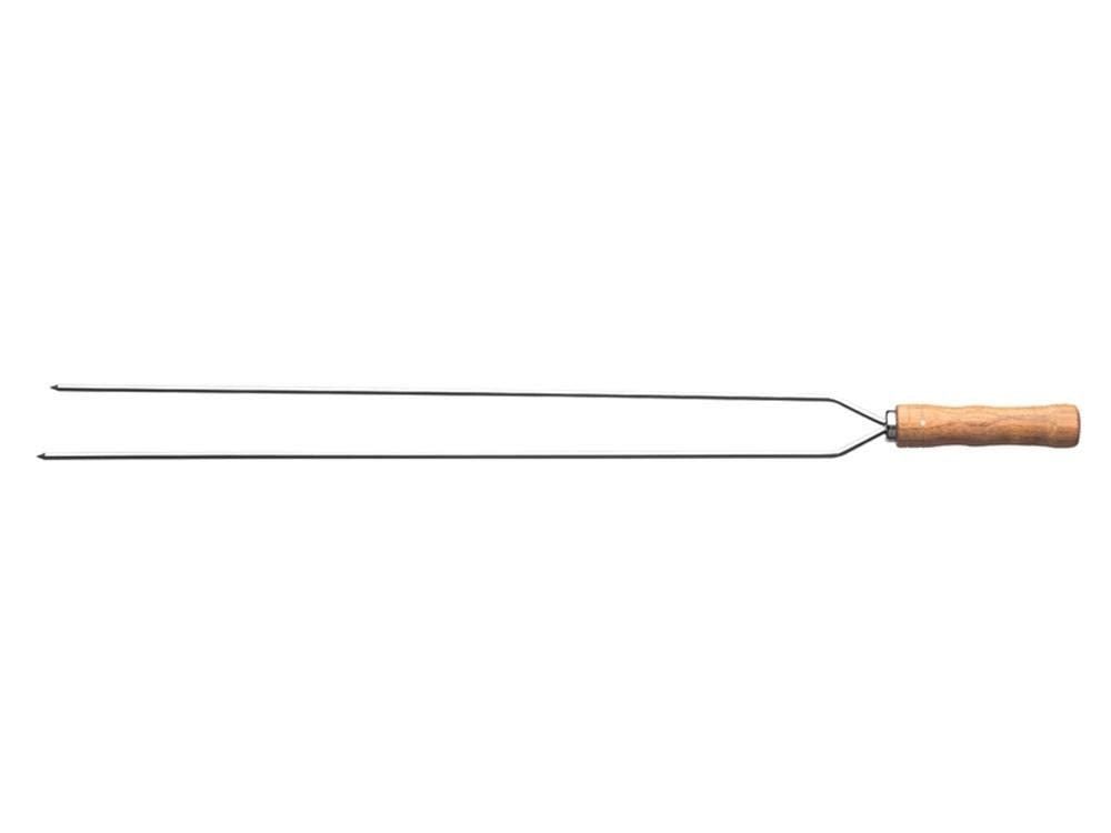 TRAMONTINA - Pincho Doble para Asado con Lámina de Acero Inoxidable y Mango de Madera 75 cm