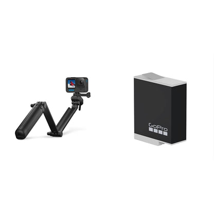GoPro Tripie 3 Way 2.0 Color Negro + Batería Enduro (HERO10 Negro/HERO9 Negro) - Accesorio Oficial, ADBAT-011
