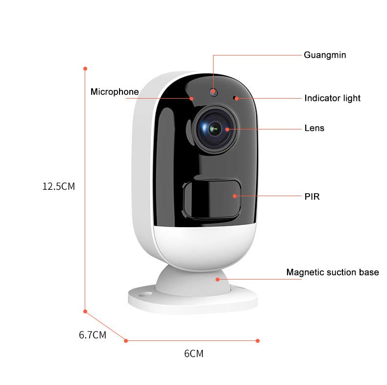 ZDQC Cámaras de Seguridad Solar de 3MP Outdoor Outdoor, cámara de vigilancia WiFi con energía Solar con visión Nocturna de Color, conversación de 2 vías, detección de Movimiento