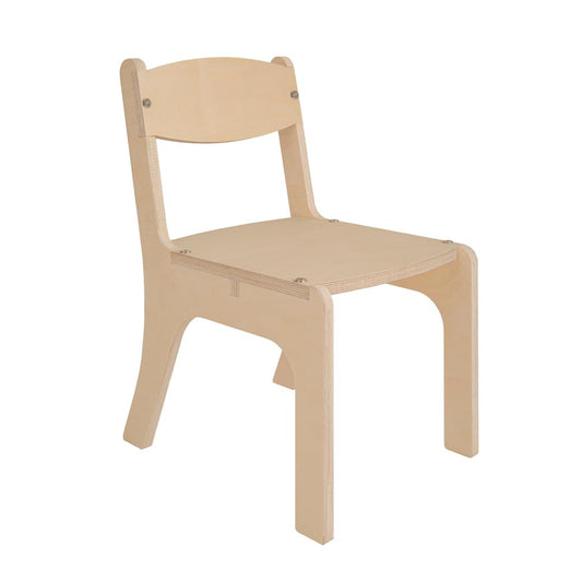 DUDUK Silla Infantil Montessori Triplay de Abedul sin Barniz - Diseño Ergonómico, Seguro y Natural
