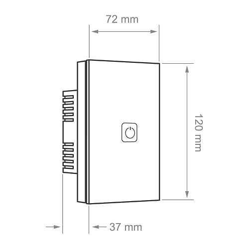 Tecnolite Connect - Apagador Inteligente Táctil WiFi 1 Circuito, Sin Cable Neutro, Compatible con App móvil, Alexa, Google y Siri, Interruptor Inteligente