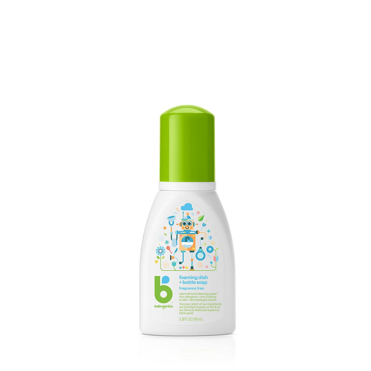 Jabón Espumoso para Platos y Biberones Sin Fragancia 100 ml | Fórmula en Espuma | Tamaño de Viaje | Hipoalergénico | Ideal para Utensilios de Bebé