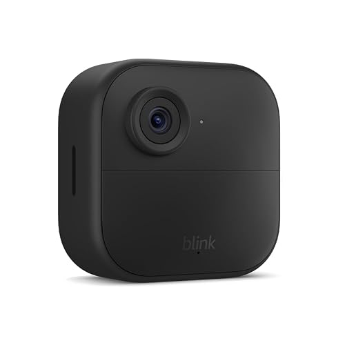 Blink Outdoor 4 - Cámara de seguridad inalámbrica inteligente, con dos años de duración de batería, compatible con Alexa. Sync Module 2 incluido. Sistema de 1 cámara (Negro)