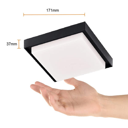 Tecnolite Lámpara Plafón LED 24 W - Luz de Día, IP54, IK05, Lámpara de Techo de Sobreponer Cuadrada, LED integrado, OKAB II