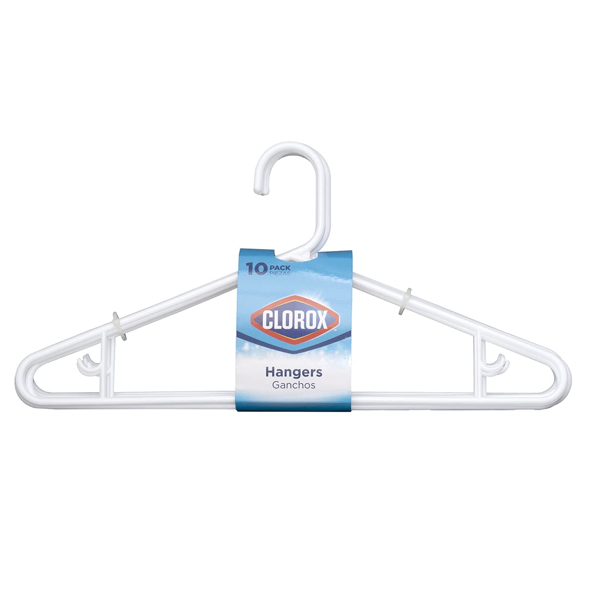 Clorox - Perchas de plástico para Ropa (10 Unidades), Color Blanco