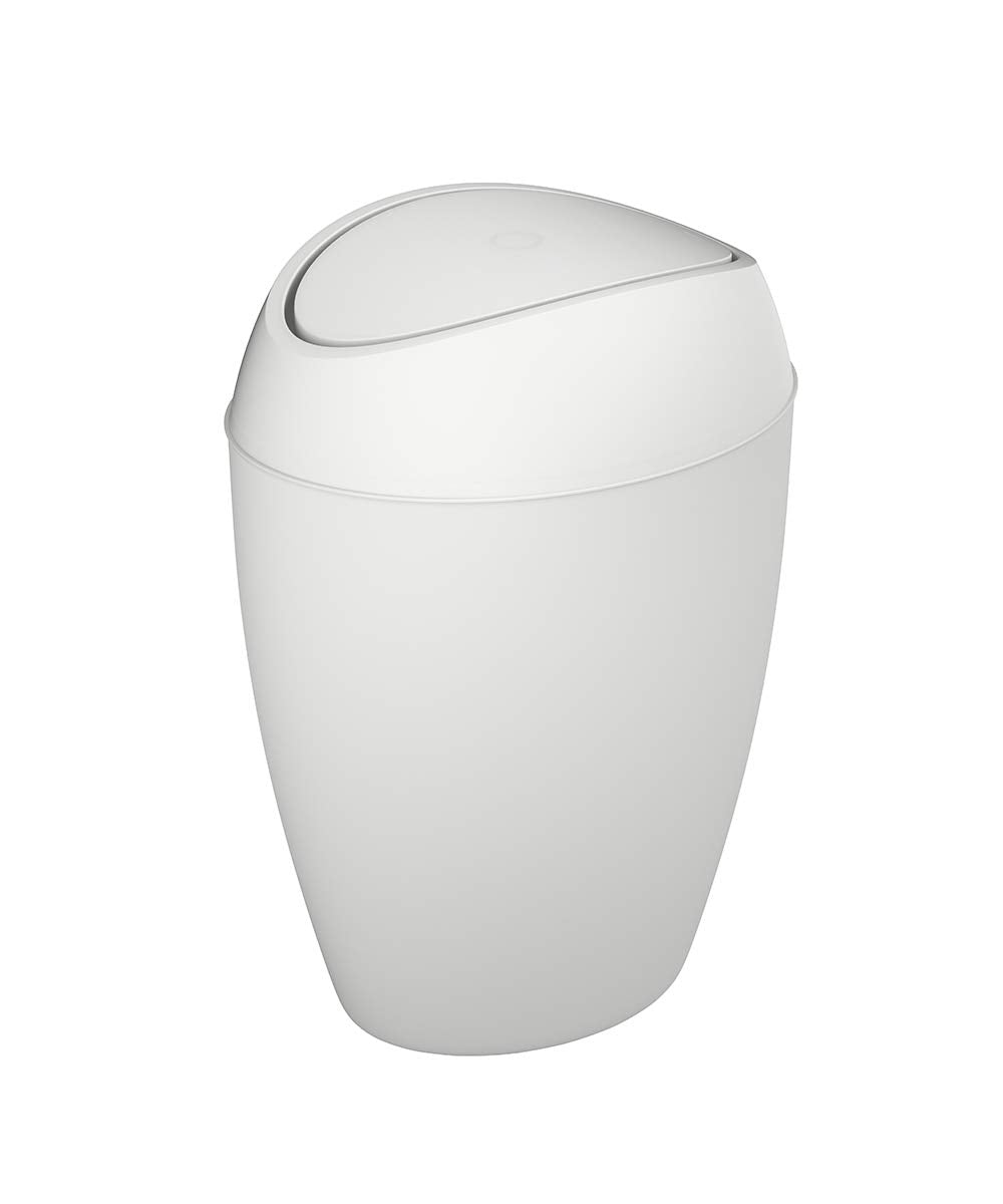 Umbra Bote de basura Twirla con tapa abatible 9L, blanco - Blanco