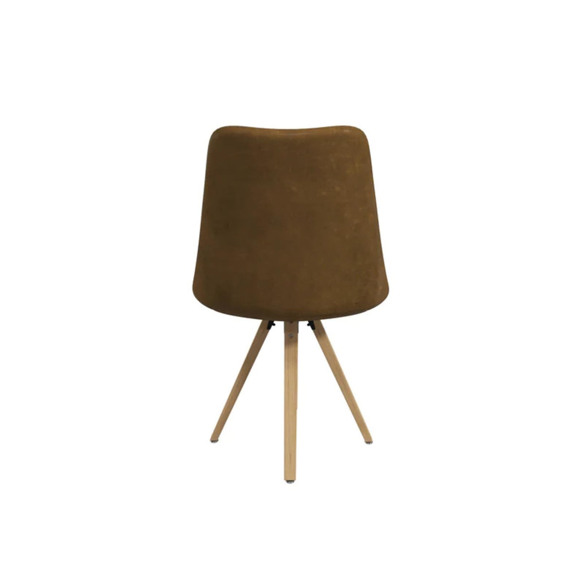 Sochic Silla Helsinki de Comedor con Asiento Acolchado en Vinipiel Café y Patas de Madera de Haya