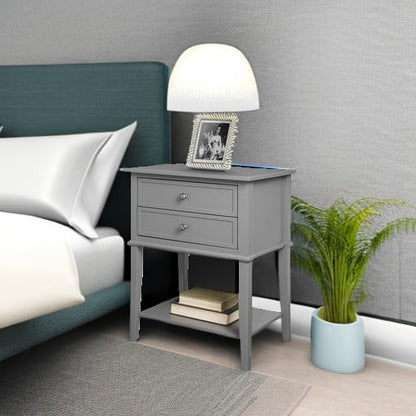 Ameriwood Home Franklin Accent Table with 2 Drawers, Gray