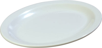 Carlisle FoodService Products Kingline Bandeja ovalada de plástico ovalada para el hogar y el restaurante, melamina, 12 x 9 pulgadas, color blanco (paquete de 12)
