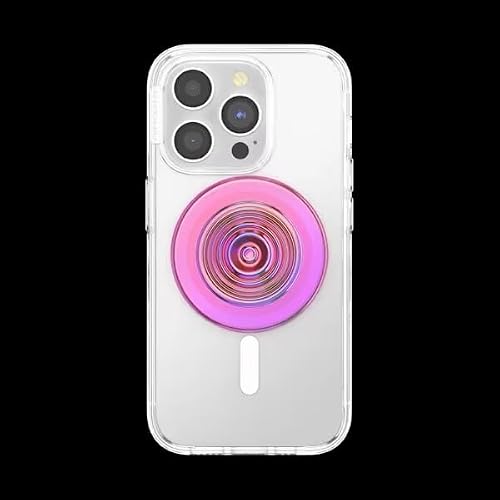 PopSockets - Agarre para teléfono MagSafe, Agarre y Soporte magnético Seguro para teléfono, Soporte Manos Libres, Compatible con Carga inalámbrica, absenta Iridiscente Ondulada