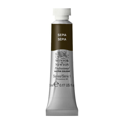 Winsor & Newton Acuarela Professional en Tubo 5 ml, Varios Colores - Tubo de 4,8 g - 5 ml - Marrón (Sepia - 609)
