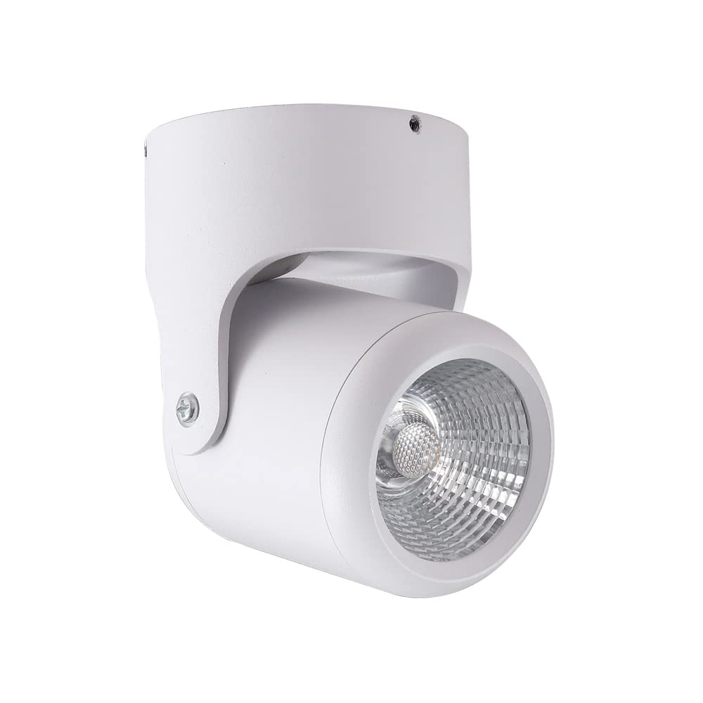 Tecnolite Lámpara Spot LED de Sobreponer Dirigible 10 W, Luz Suave Cálida, IRC 90, LED integrado