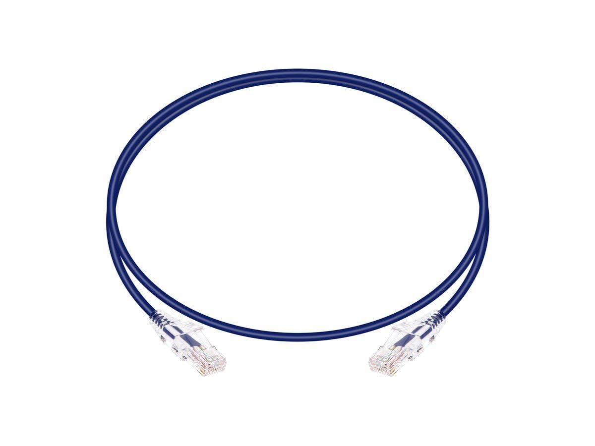 Monoprice Cat6 Ethernet Patch Cable - 3 feet - Purple | Snagless RJ45 Stranded 550MHz UTP CMR Riser Rated Pure Bare Copper Wire 28AWG - SlimRun Series