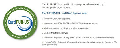 AKTRADING CO. CertiPUR-US - Cojín de Goma de carbón Certificado (reemplazo de Asiento, Acolchado de Espuma, Hoja de tapicería acústica) - 1 Alto x 24 Ancho x 72 Largo