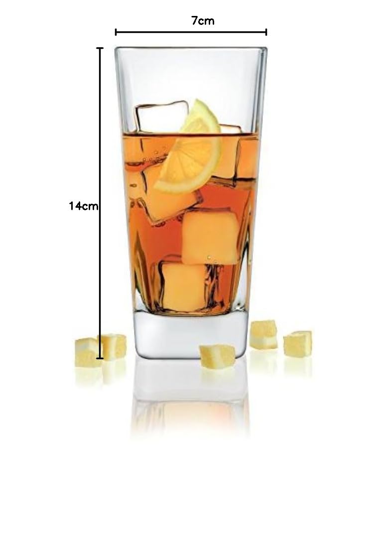Borgonovo Palladio - Juego De 6 Vasos De Vidrio De 320 Ml. Vaso Transparente Cristal Elegantes para Restaurantes, Fiestas, Té, Helado, Cerveza, Jugo, Cóctel, Limonada Set 6 piezas