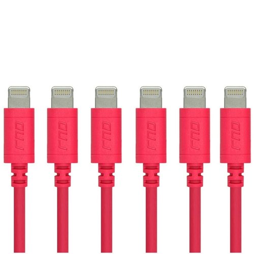 RND Power Cable Lightning a USB Certificado MFi, 1 m (Paquete de 4) - 6 rosas.