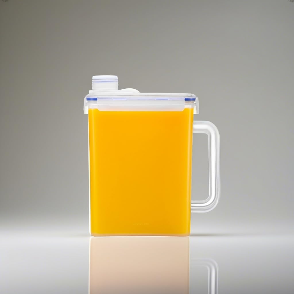 LocknLock - Jarra de agua para puerta de refrigerador, con asa, sin BPA, con tapa de rosca, perfecta para hacer tés y jugos, 1 galón, transparente