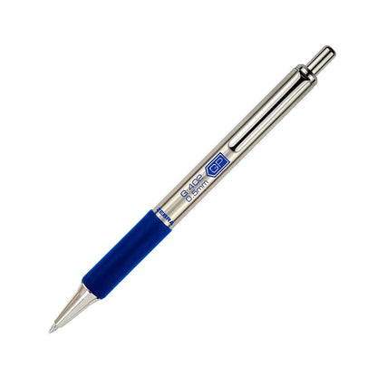 Zebra Bolígrafo G-402 Retráctil Acero Inoxidable Tinta Gel Punto 0,5 mm Blíster 1 Pieza (Azul)
