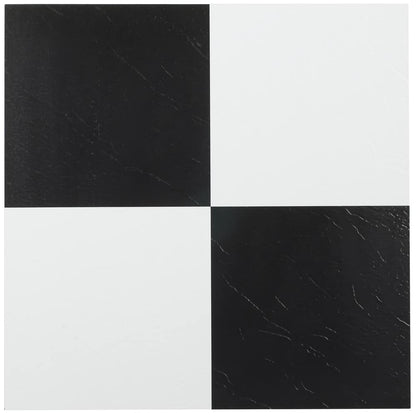 Tivoli - Azulejos de vinilo autoadhesivos, 45 azulejos, 12 x 12 pulgadas, blanco y negro, despegar y pegar, suelos de bricolaje para cocina, comedor, dormitorios, sótanos y baños de Achim Home Decor - Negro - blanco - 12" x 12" (30 cm x 30 cm)