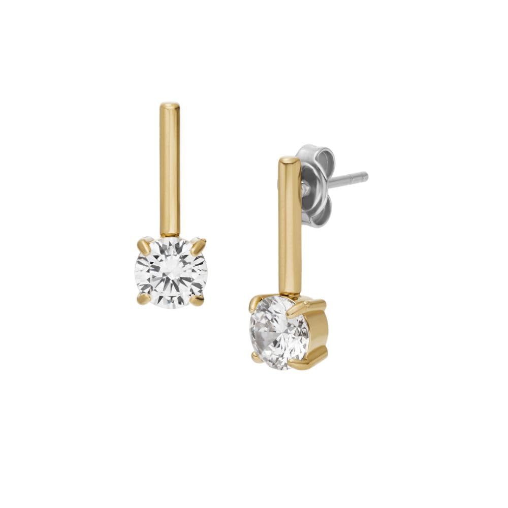 Aretes Fossil JF04897710 Ellis de acero inoxidable en tono dorado para mujer