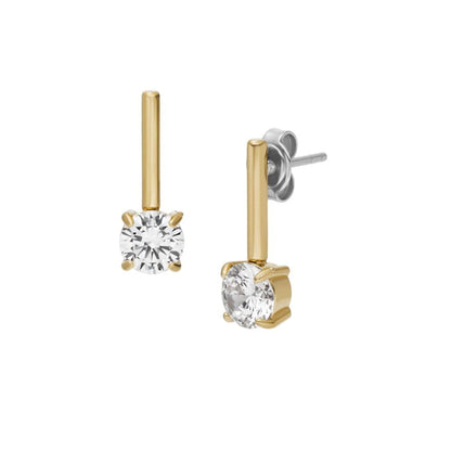 Aretes Fossil JF04897710 Ellis de acero inoxidable en tono dorado para mujer