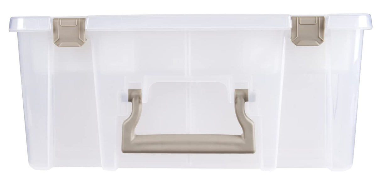 ArtBin 6899AZ Super Satchel Doble Profundo con Bandeja elevable, Organizador portátil de Artes y Manualidades con divisores extraíbles, Transparente