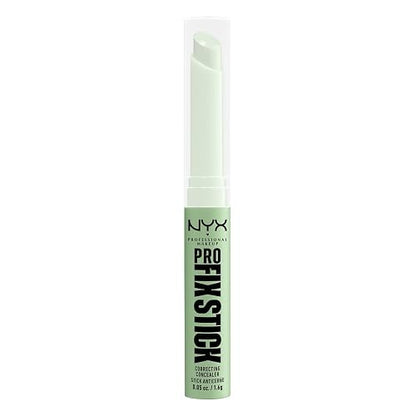 NYX Professional Makeup Pro Fix Stick Corrector en Barra Green 1.6 g | Acción 3 en 1: corrige, oculta e ilumina. Fórmula vegana con ácido hialurónico, cobertura media y acabado natural 12 h.