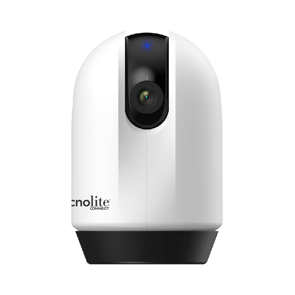Tecnolite Connect - Cámara de Monitoreo 360° Inteligente WiFi Interiores, Altavoz y Micrófono, Visión Nocturna, Cámara fullHD Compatible con Alexa, Google Assistant, Atajos de Siri y App móvil
