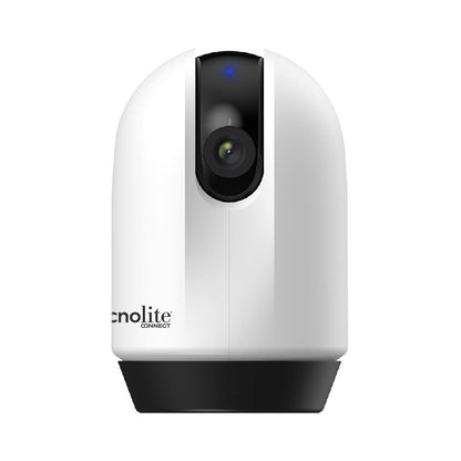 Tecnolite Connect - Cámara de Monitoreo 360° Inteligente WiFi Interiores, Altavoz y Micrófono, Visión Nocturna, Cámara fullHD Compatible con Alexa, Google Assistant, Atajos de Siri y App móvil