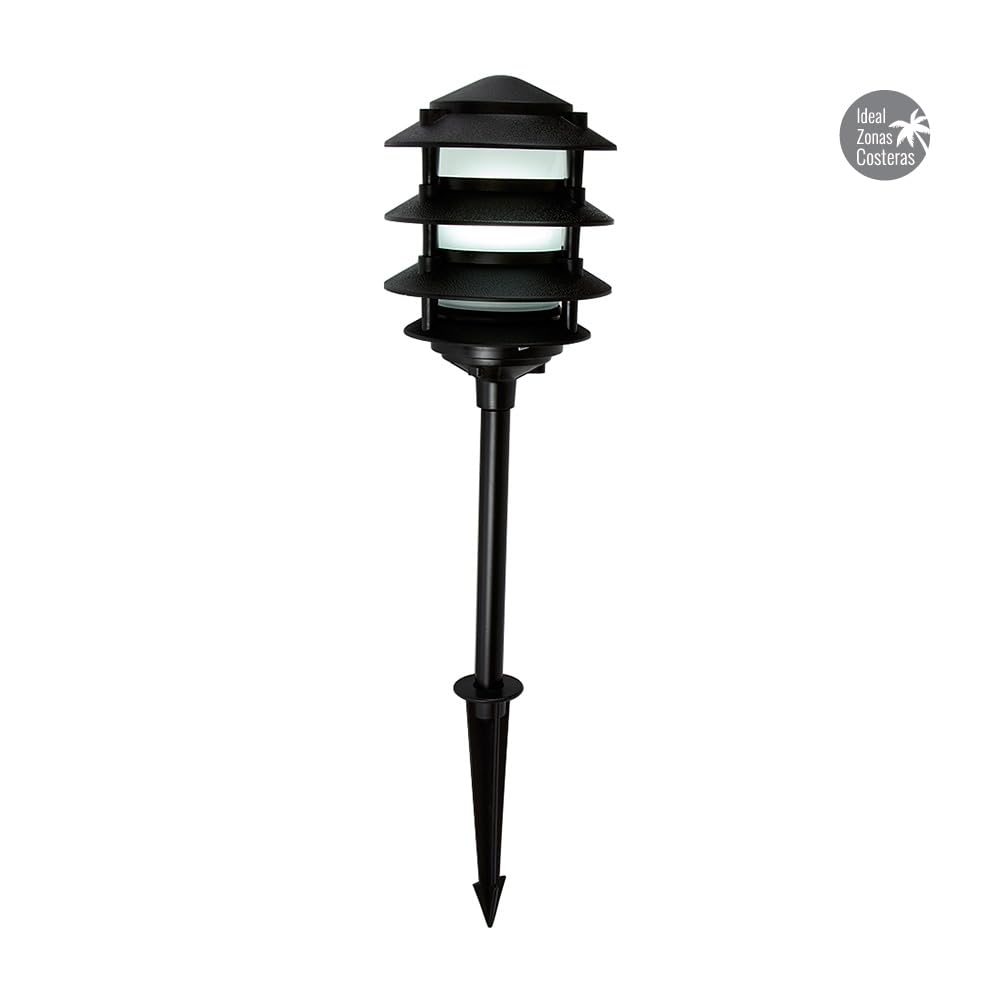 Tecnolite - Lámpara de Exterior, Color Negro, con Pantalla de Cristal, Resistente a la Corroción