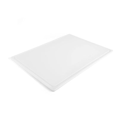 FARBERWARE - Tabla de cortar de plástico extragrande, 15 x 20 pulgadas, apta para lavaplatos, con ranura para jugos, superficie antideslizante, duradera, color blanco