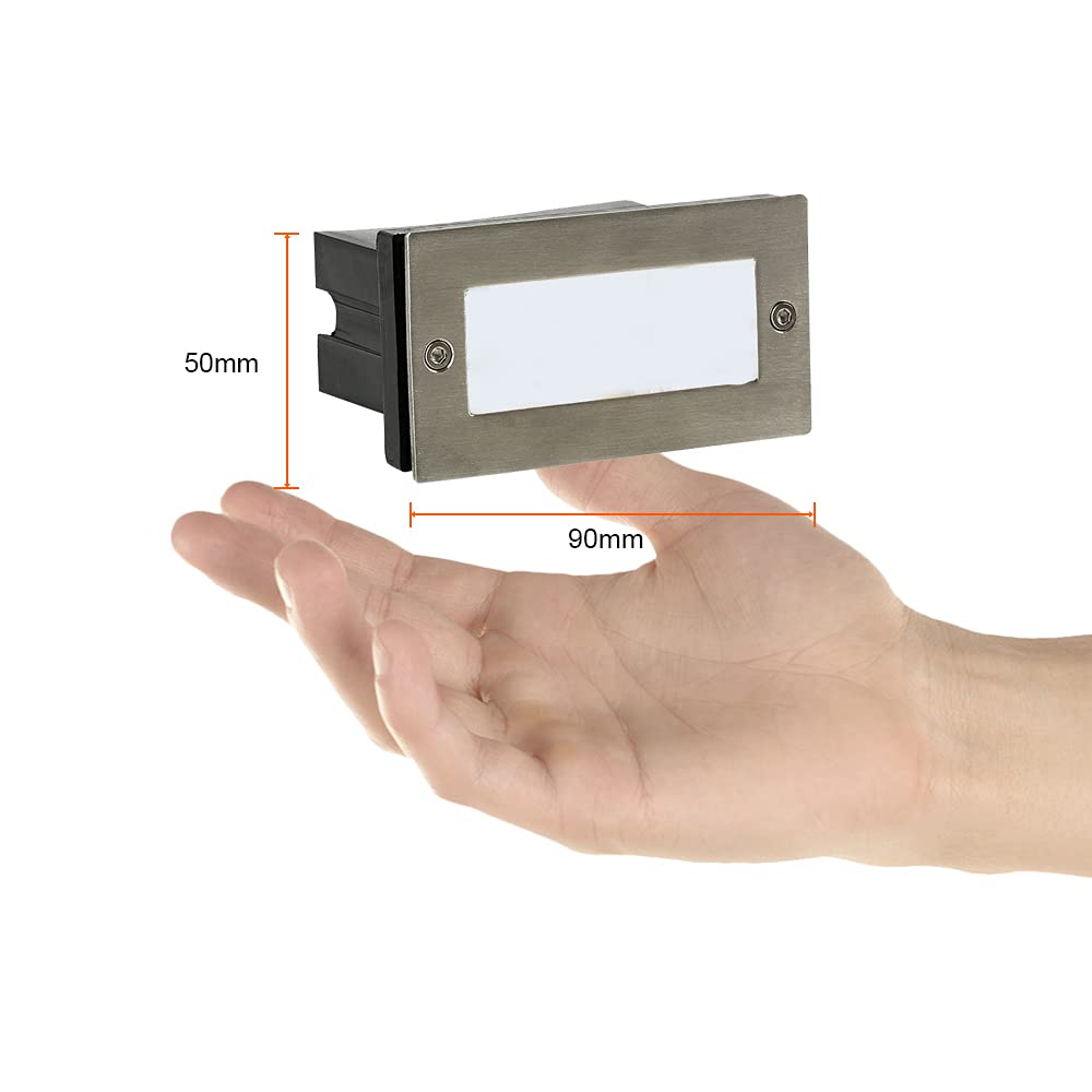 Tecnolite - Luz de Cortesía LED Exterior Empotrable 0.6 W, Luz Cálida Brillante, IP54, No atenuable, LED Integrado